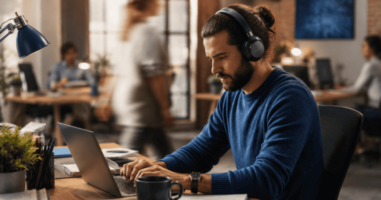 Improving focus at work — using headphones as a focus signal in a busy open-plan office