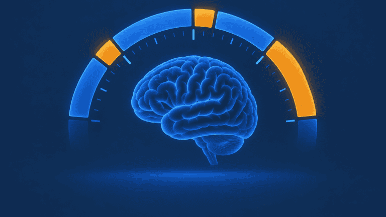 Illustration of the Pomodoro Technique — a segmented focus timer paired with a brain — representing timed work and breaks